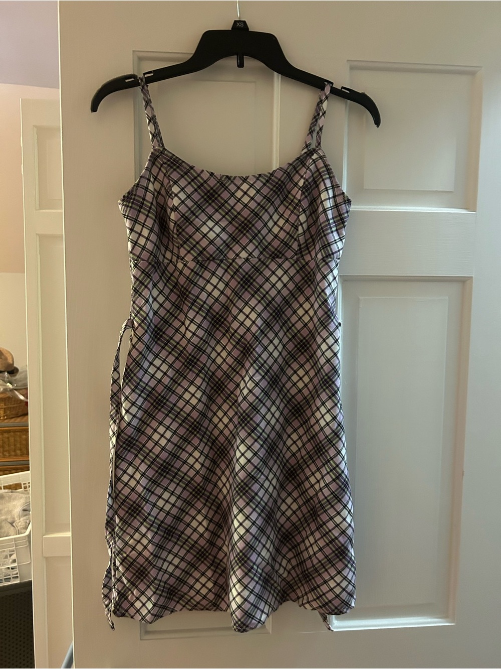 John Galt Plaid Spaghetti Strap Slip Dress